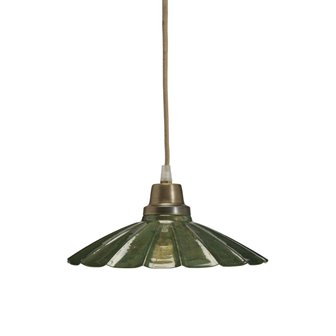 Metalowa lampa wisząca vintage Ester zielona 24cm